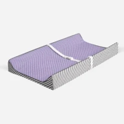 Bacati - Love Gray/Lilac Pin Dots Changing Pad Cover
