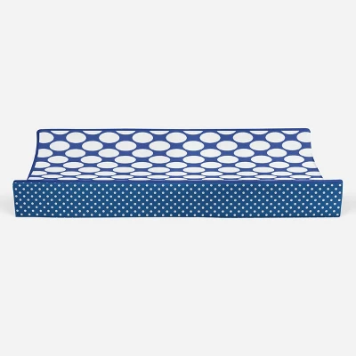 Bacati - MixNMatch Blue Large Dots Changing Pad Cover - Image 4