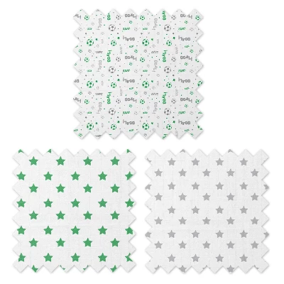 Bacati - Soccerball Green/Gray Muslin Swaddling Blankets Set Of 4 - Image 4