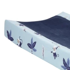 Lambs & Ivy Jungle Party Blue Monkey/Palm Tree Changing Pad Cover