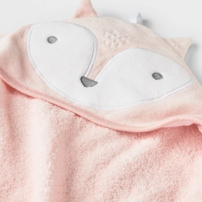 Baby Fox Hooded Bath Towel - Cloud Island™ Pink - Image 2