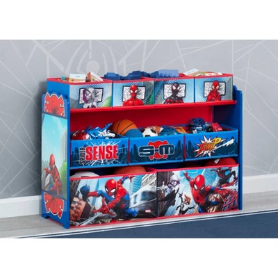 Delta Children Marvel Spider-Man Deluxe 9 Bin Design And Store Toy Organizer