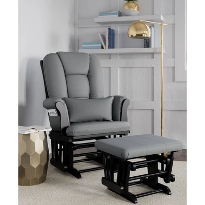 Storkcraft Tuscany Black Glider And Ottoman - Image 2