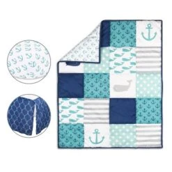 The Peanutshell Nautical Blue Crib Bedding Set, 5pc To 11 Pc