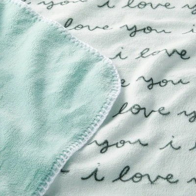 Plush Baby Blanket - I Love You Script - Cloud Island™ - Image 2