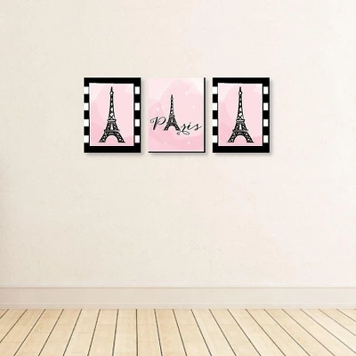 Big Dot Of Happiness Paris, Ooh La La - Baby Girl Nursery Wall Art, Kids Room Decor And Eiffel Tower Home Decor - 7.5 X 10 Inches - Set Of 3 Prints - Image 2