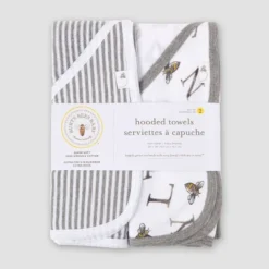 Burt's Bees Baby Burt's Bees Baby® Set Of 2 A-Bee-C Hooded Towels - Gray