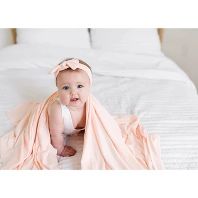 Copper Pearl Knit Swaddle Blanket - Blush - Image 4