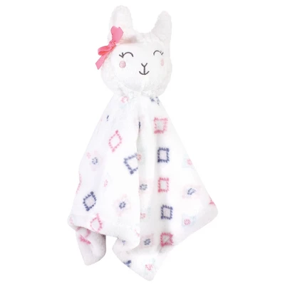 Hudson Baby Infant Girl Plush Blanket With Security Blanket, Llama Face, One Size - Image 2