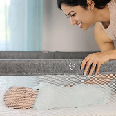 SwaddleMe Beginnings Bassinet Select - Compact Fold Multi-Position Baby Bassinet With Air Flow Mattress - Gray Tweed - Image 8