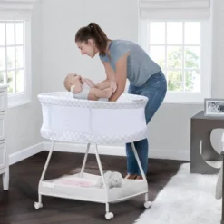 Delta Children Sweet Dreams Bassinet With Airflow Mesh - Gray Infinity