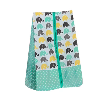 Bacati - Elephants Mint/Yellow/Gray 4 Pc Crib Bedding Set With Diaper Caddy - Image 4