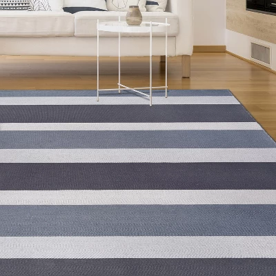 Modern Classic Coastal Stripes Indoor/ Outdoor Area Rug By Blue Nile Mills - Image 9