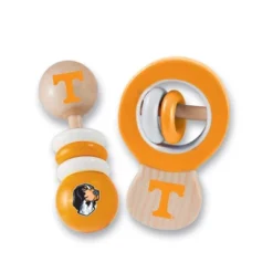 Baby Fanatic Wood Rattle 2 Pack - NCAA Tennessee Volunteers Baby Toy Set