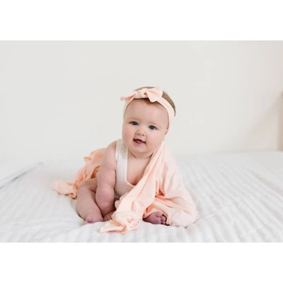 Copper Pearl Knit Swaddle Blanket - Blush - Image 5