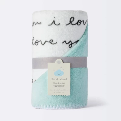 Plush Baby Blanket - I Love You Script - Cloud Island™ - Image 3