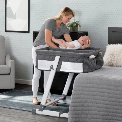 Delta Children Simmons Kids' By The Bed City Sleeper Bassinet For Twins - Gray - Image 2