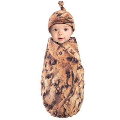 Touched By Nature Unisex Baby Organic Cotton Swaddle Blanket And Cap, Cookie, 0-6 Months - Image 2