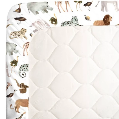 NoJo Watercolor Jungle Friends Crib Sheet - Image 3