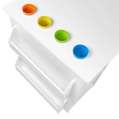 Kids' Art Activity Table With Storage And 2 Bonus Magnetic Display Bars White - RiverRidge Home - Image 7