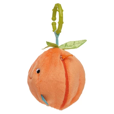 Manhattan Toy Mini-Apple Farm Orange Baby Travel Toy With Rattle, Squeaker, Crinkle Fabric & Teether Clip-on Attachment - Image 6