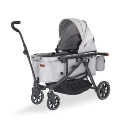 Larktale Crossover All-in-One Stroller And Wagon - Convert From A Single Baby Stroller To A Two Seater Pull Wagon With Canopy - Nightcliff Stone