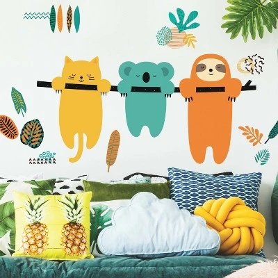 RoomMates Koala And Sloth Peel And Stick Giant Wall Decal
