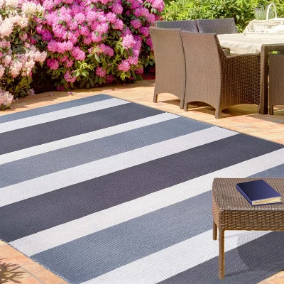 Modern Classic Coastal Stripes Indoor/ Outdoor Area Rug By Blue Nile Mills - Image 5