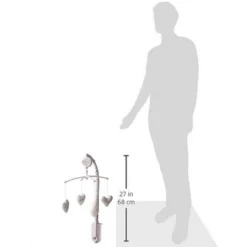 Bacati - Love Grey/Silver Musical Mobile