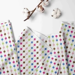 Bacati - Botanical Pearl String Pink Multicolor 100 Percent Cotton Universal Baby US Standard Crib Or Toddler Bed Fitted Sheet