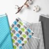 Bacati - Elephants Aqua/Lime/Gray 10 Pc Crib Bedding Set With 2 Crib Fitted Sheets