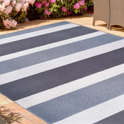 Modern Classic Coastal Stripes Indoor/ Outdoor Area Rug By Blue Nile Mills - Image 6