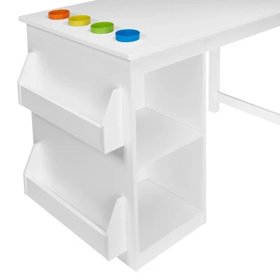 Kids' Art Activity Table With Storage And 2 Bonus Magnetic Display Bars White - RiverRidge Home - Image 8