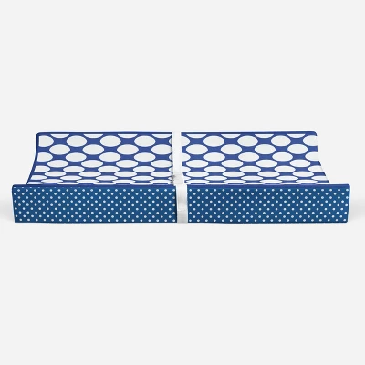Bacati - MixNMatch Blue Large Dots Changing Pad Cover - Image 5