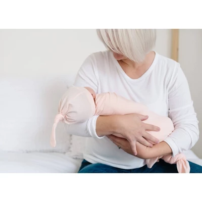 Copper Pearl Knit Swaddle Blanket - Blush - Image 3