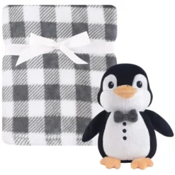 Hudson Baby Infant Boy Plush Blanket With Toy, Mr. Penguin, One Size