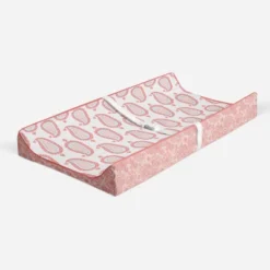 Bacati - Sophia Paisley Aqua/Coral Paisley Changing Pad Cover