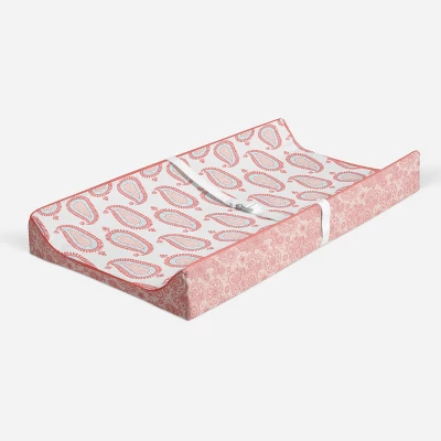 Bacati - Sophia Paisley Aqua/Coral Paisley Changing Pad Cover