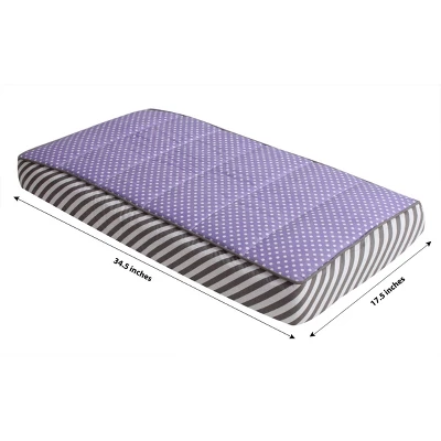 Bacati - Love Gray/Lilac Pin Dots Changing Pad Cover - Image 7